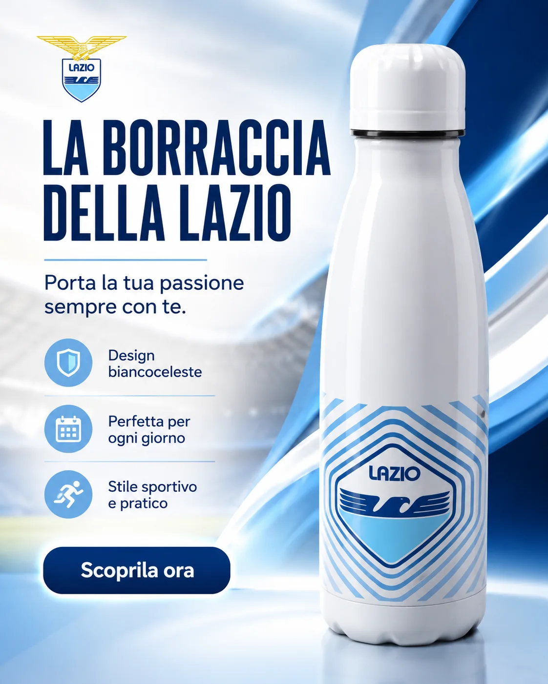 Borraccia biancoceleste ufficiale della Lazio
