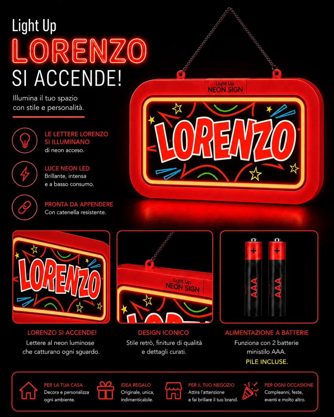 Insegna al neon LED personalizzata I Luminotti con nome luminoso