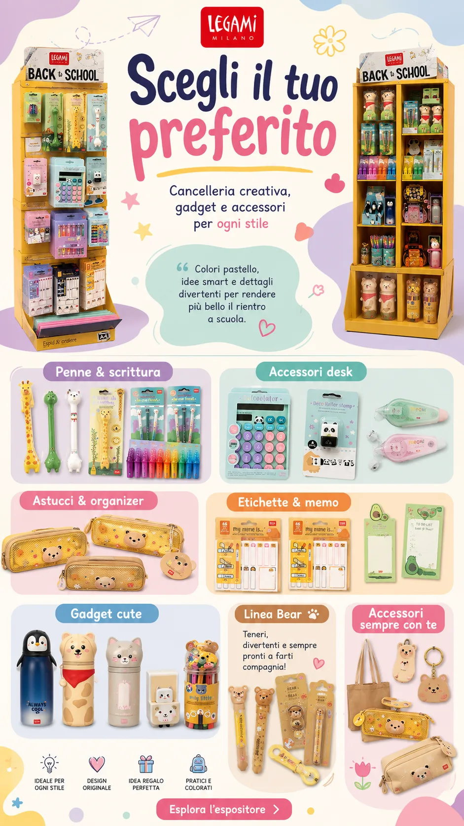 Collezione Back to School di Legami: cancelleria creativa, astucci e gadget